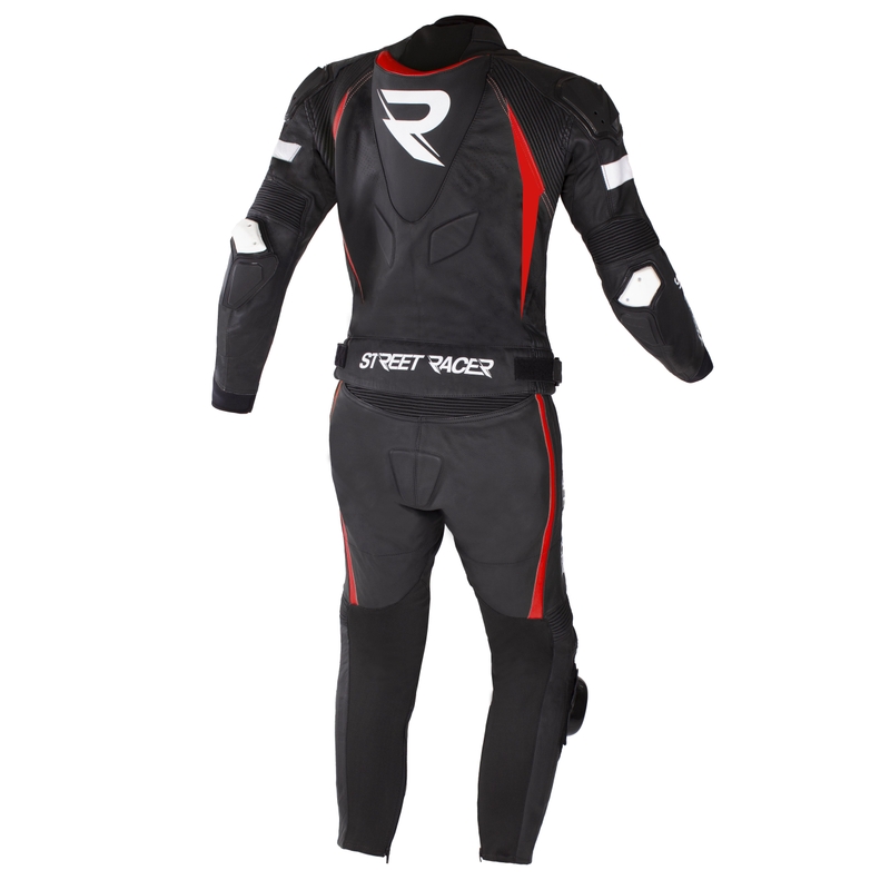 Street Racer Fast Track 2 sort, hvid og rød motorcykeloveralls udsalg