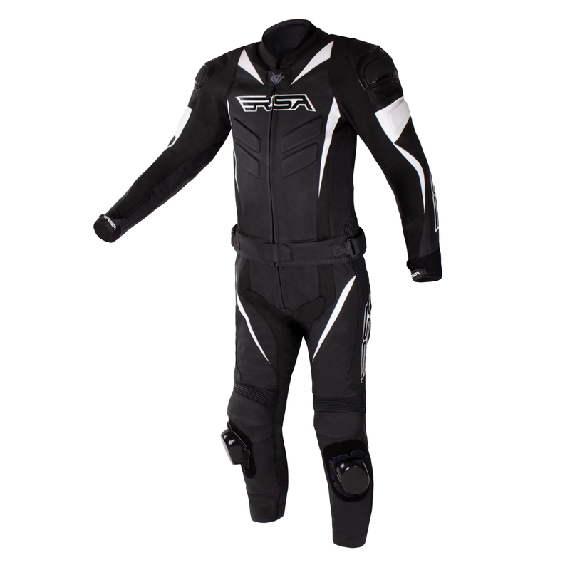 RSA GPX 2 sort-hvid motorcykeloverall udsalg