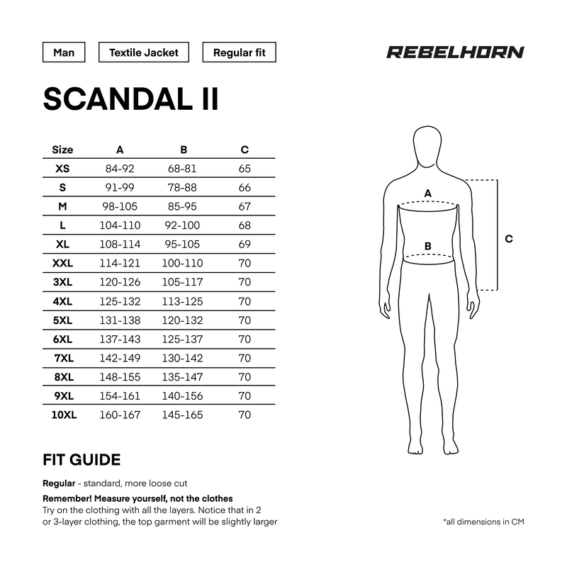 Rebelhorn Scandal II motorcykeljakke sølv-sort