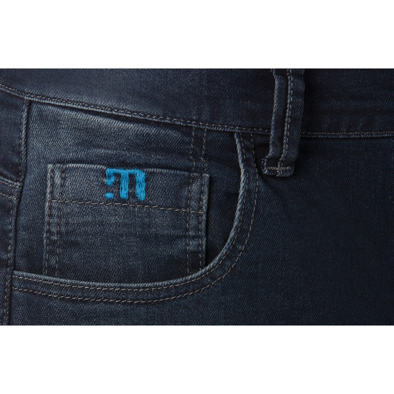 PMJ Jackson Blue Cropped Motorcycle Jeans udsalg