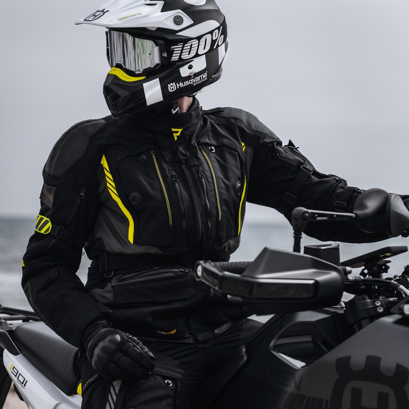 Rebelhorn Patrol sort-grå-fluogul motorcykeljakke