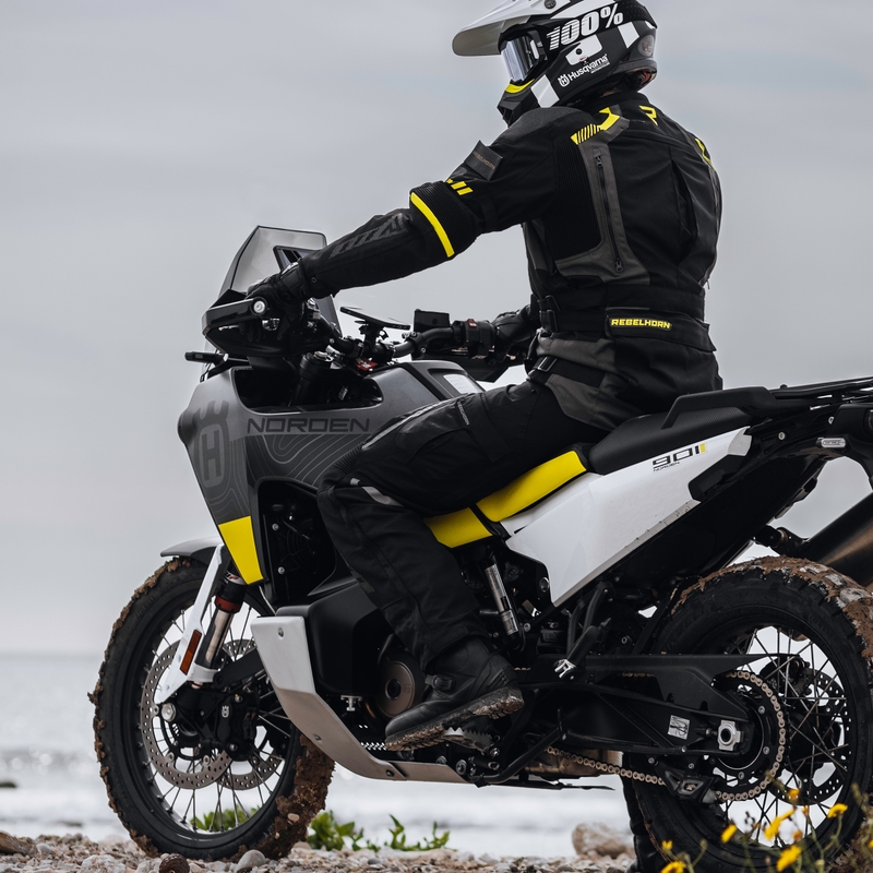 Rebelhorn Patrol sort-grå-fluogul motorcykeljakke