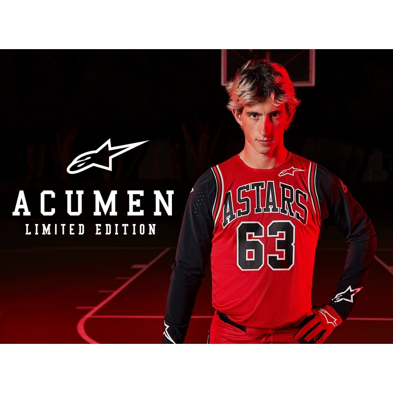 Alpinestars Racer Acumen Limited Edition rød, sort og hvid motocrosstrøje til børn
