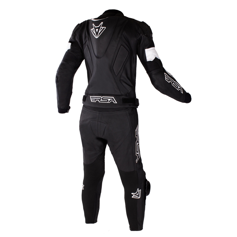 RSA GPX 2 sort-hvid motorcykeloverall udsalg