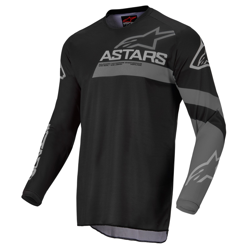 Alpinestars Racer Graphite motocrosstrøje til børn, sort og grå