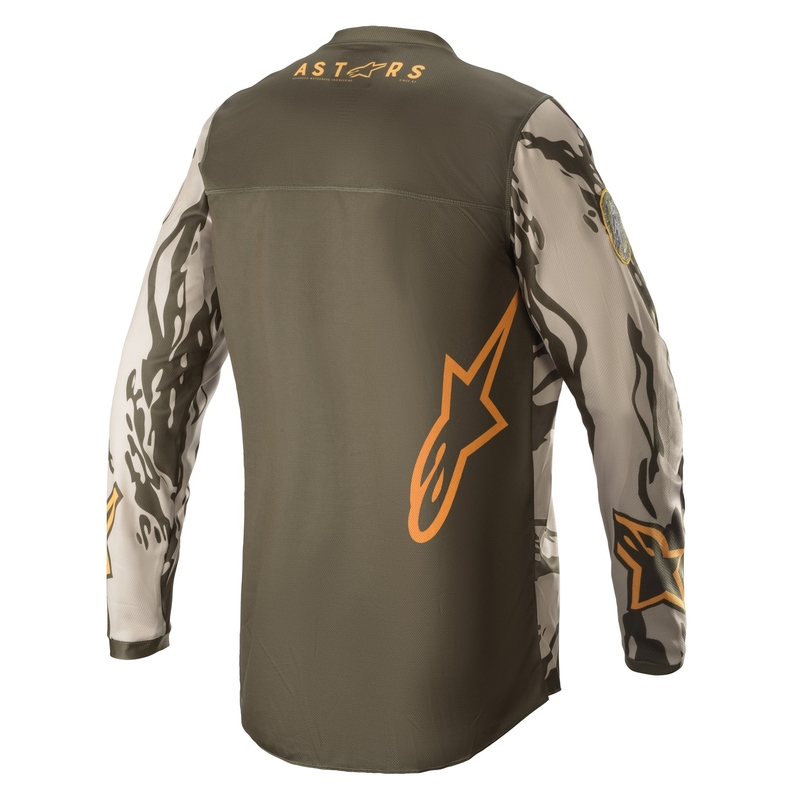 Motocrosstrøje til børn Alpinestars Racer Tactical camo grøn-beige-orange