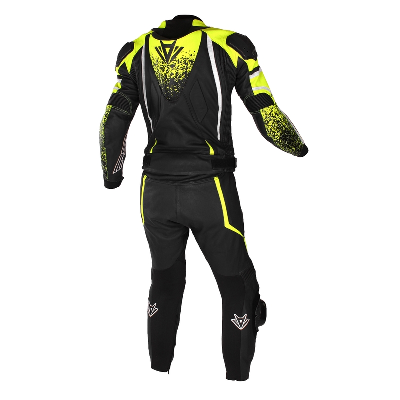 RSA GT2 sort-hvid-fluogul motorcykeloverall udsalg