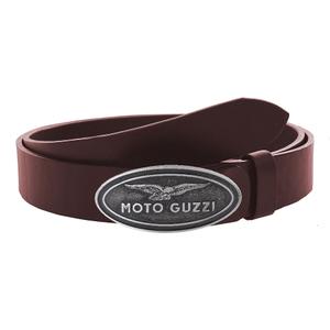 Moto Guzzi brunt læderbælte med spænde