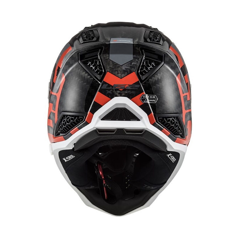 Motocrosshjelm LS2 MX703 C X-Force Barrier H-V sort-grå-rød-gul