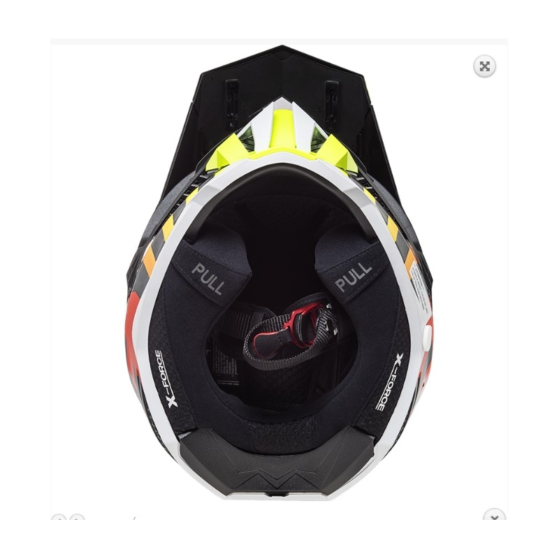 Motocrosshjelm LS2 MX703 C X-Force Barrier H-V sort-grå-rød-gul