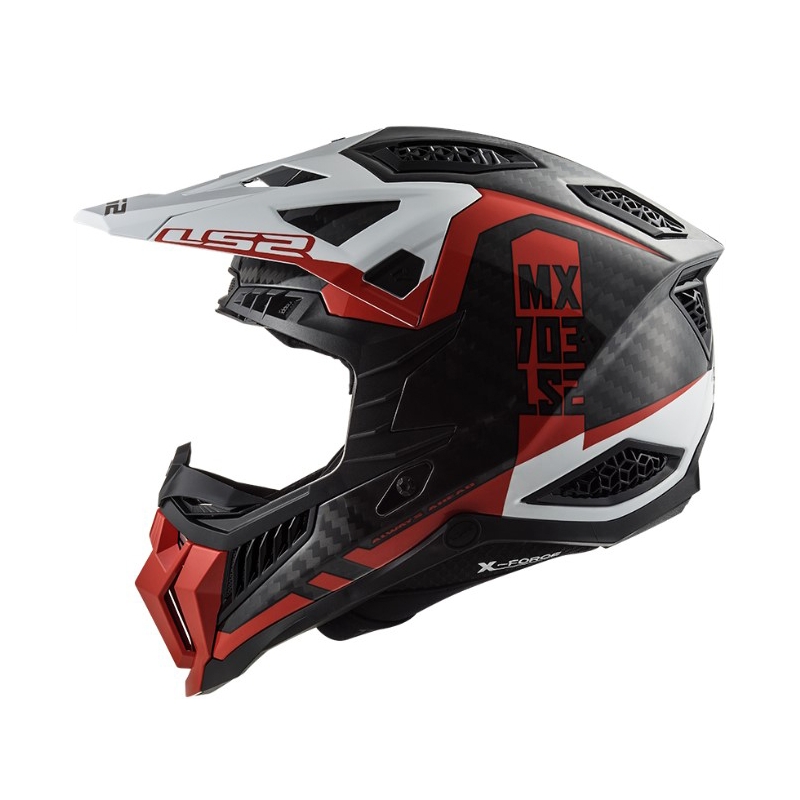 Motocrosshjelm LS2 MX703 C X-Force Victory sort-rød-hvid