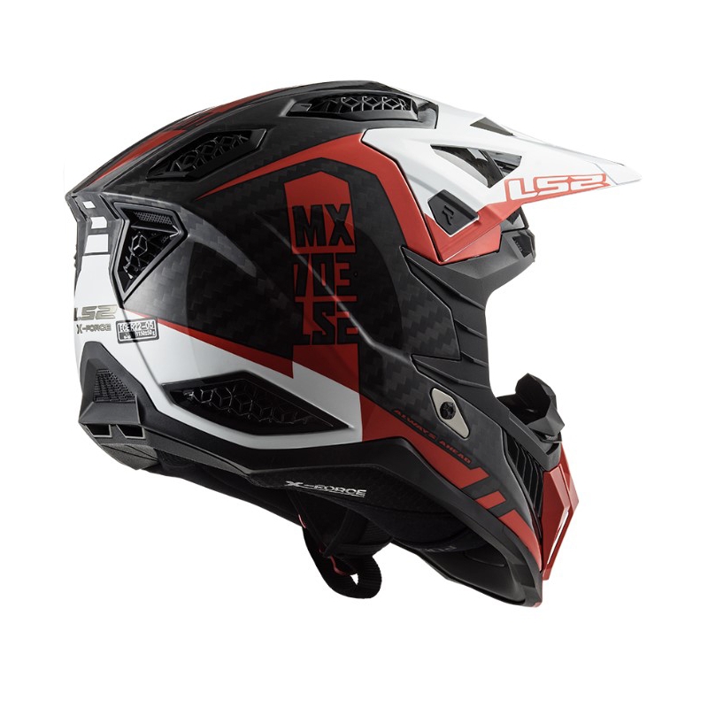 Motocrosshjelm LS2 MX703 C X-Force Victory sort-rød-hvid