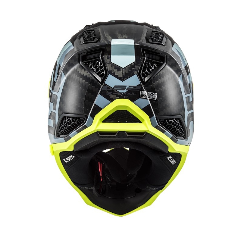 Motocrosshjelm LS2 MX703 C X-Force Barrier sort-blå-fluogul