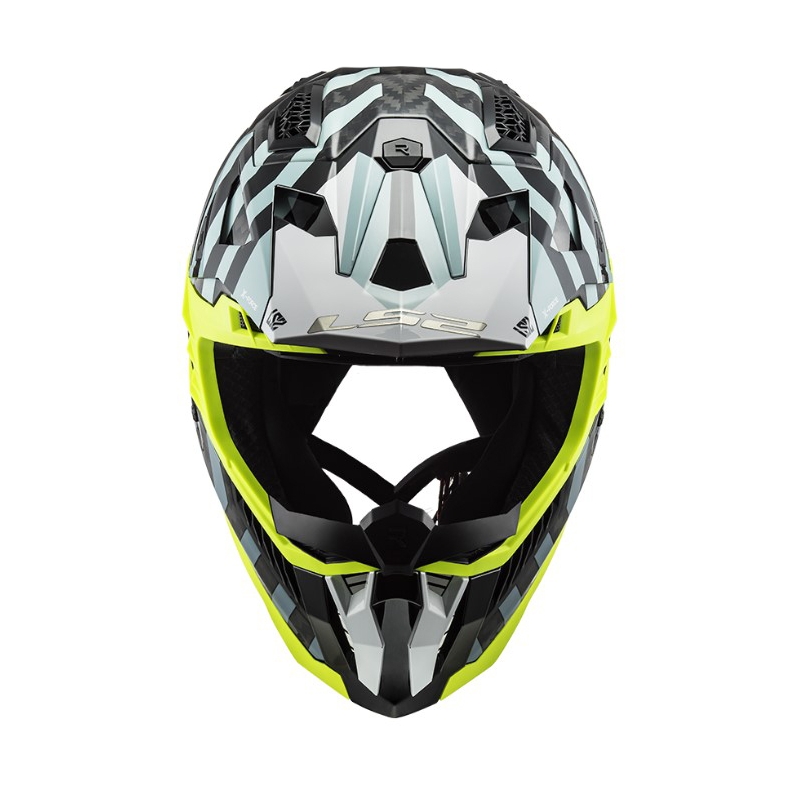 Motocrosshjelm LS2 MX703 C X-Force Barrier sort-blå-fluogul