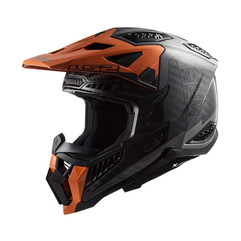 Motocrosshjelm LS2 MX703 C X-Force Victory sort-titanium-orange
