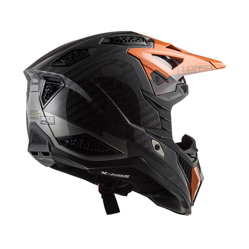 Motocrosshjelm LS2 MX703 C X-Force Victory sort-titanium-orange