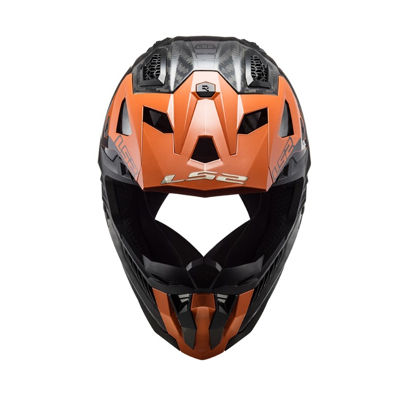 Motocrosshjelm LS2 MX703 C X-Force Victory sort-titanium-orange