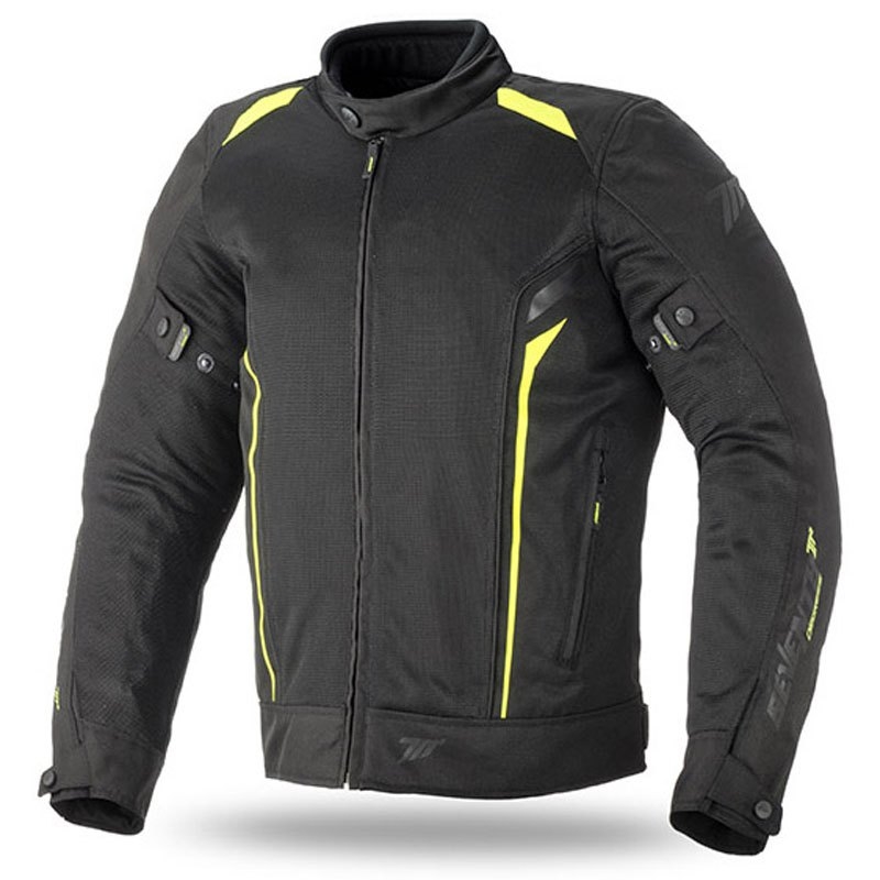 Motorcykeljakke SEVENTY DEGREES SD-JT32 sort-fluogul