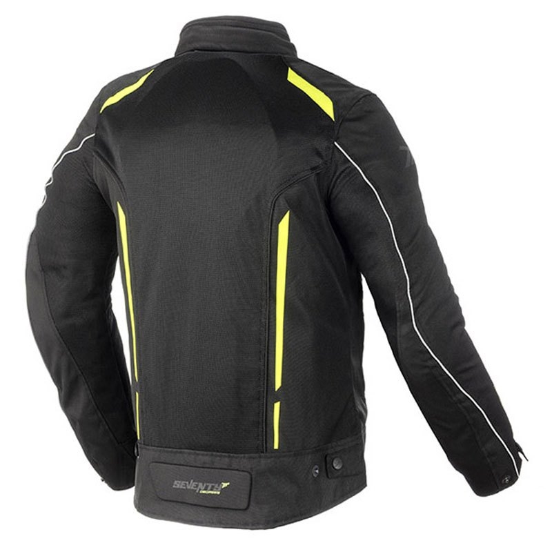Motorcykeljakke SEVENTY DEGREES SD-JT32 sort-fluogul