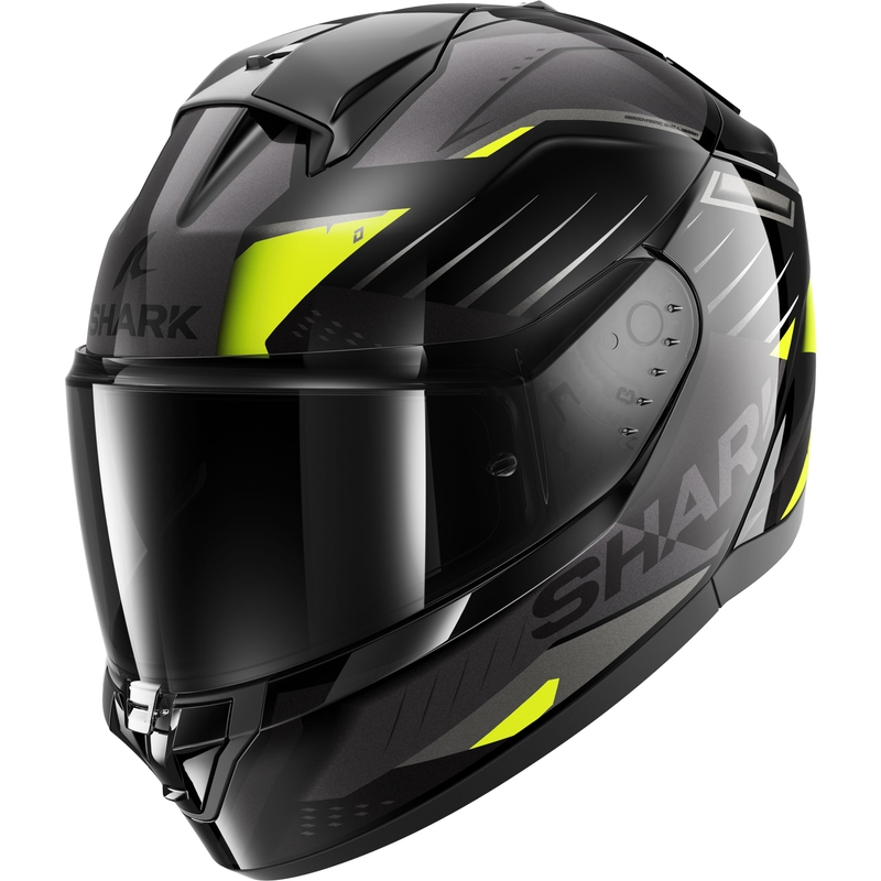 Integreret motorcykelhjelm SHARK RIDILL 2 BERSEK sort-grå-fluogul