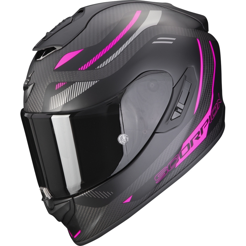 Integreret motorcykelhjelm Scorpion EXO-1400 EVO Carbon Air Kydra sort-pink