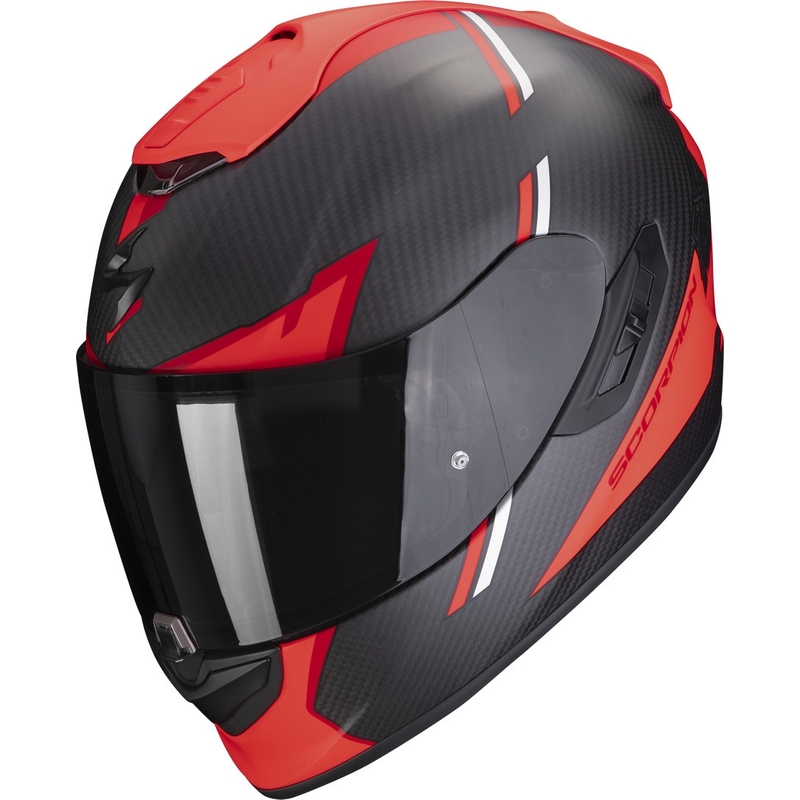Integralhjelm Scorpion EXO-1400 EVO Carbon Air Kendal sort-rød