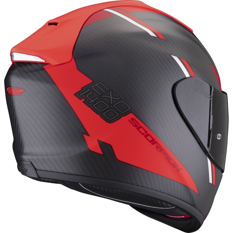 Integralhjelm Scorpion EXO-1400 EVO Carbon Air Kendal sort-rød