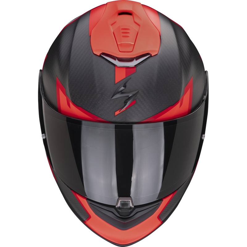 Integralhjelm Scorpion EXO-1400 EVO Carbon Air Kendal sort-rød