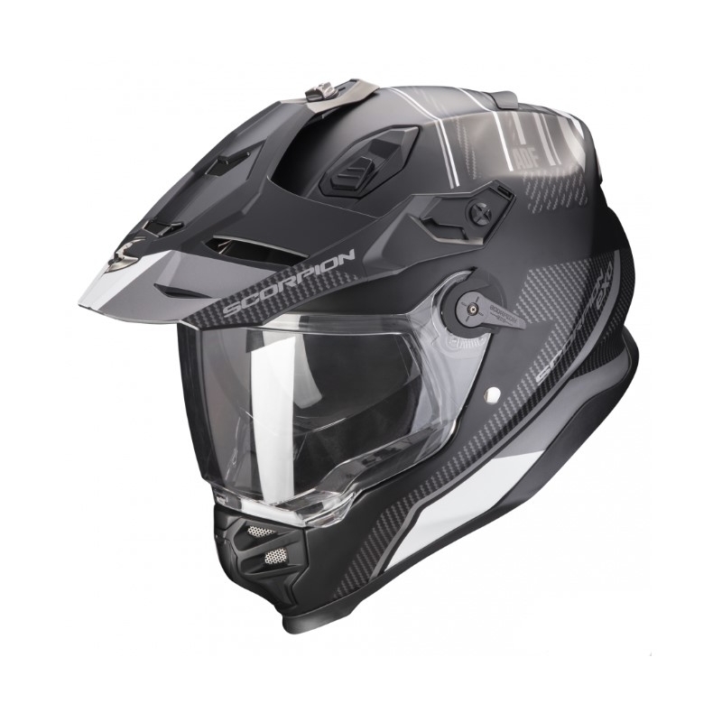 Enduro-motorcykelhjelm SCORPION ADF-9000 AIR Desert sort-sølv udsalg