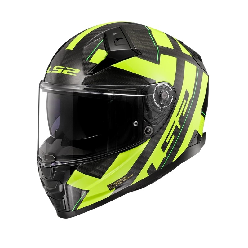 LS2 FF811 Vector II C Strong sort-fluogul integreret motorcykelhjelm