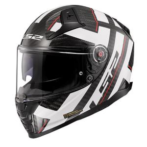 LS2 FF811 Vector II C Strong sort og hvid integreret motorcykelhjelm