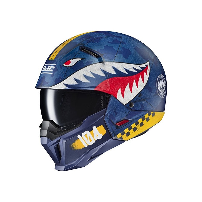 Åben hjelm med maske HJC i20 Vanguard Call Of Duty MC2SF hvid-gul-rød-blå