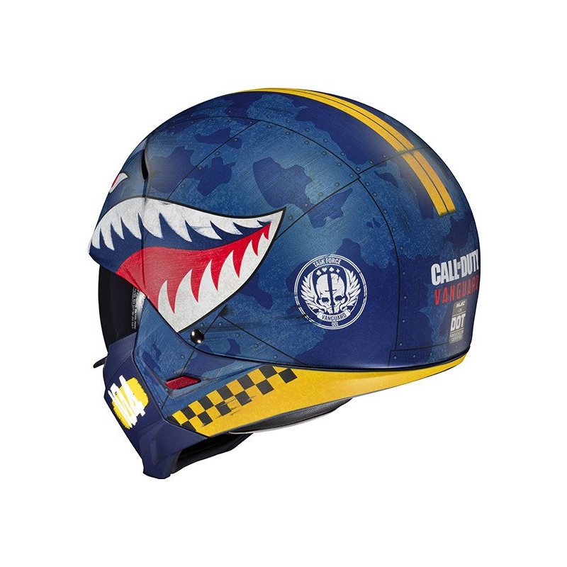Åben hjelm med maske HJC i20 Vanguard Call Of Duty MC2SF hvid-gul-rød-blå