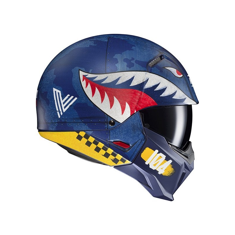 Åben hjelm med maske HJC i20 Vanguard Call Of Duty MC2SF hvid-gul-rød-blå