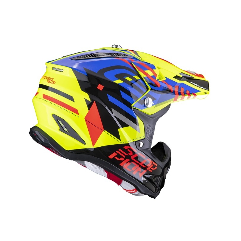 Motocrosshjelm Scorpion VX-22 Air Neox sort-rød-blå-fluogul