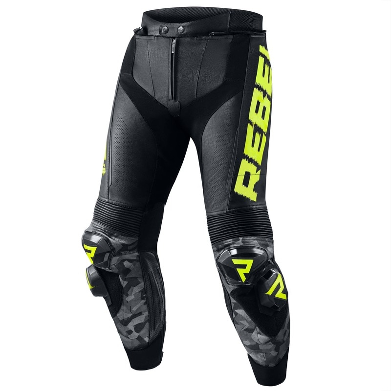 Rebelhorn Rebel sort-fluogule motorcykelbukser udsalg