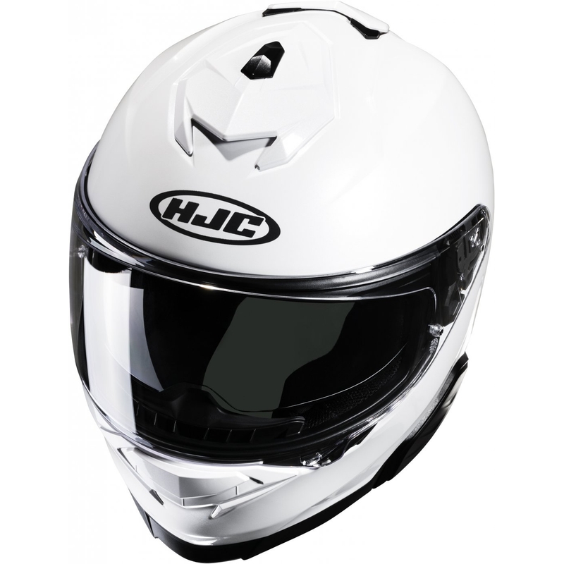 HJC i71 Solid pearl white integreret motorcykelhjelm