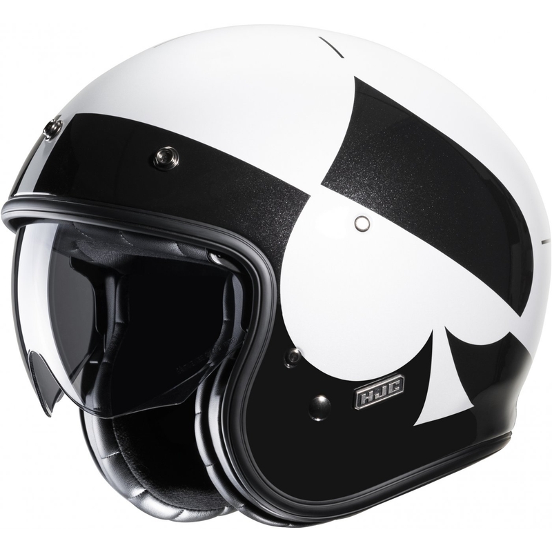 Åben motorcykelhjelm HJC V31 Kuz MC5 sort og hvid udsalg