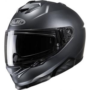 Integreret motorcykelhjelm HJC i71 Solid Semi Flat antracit