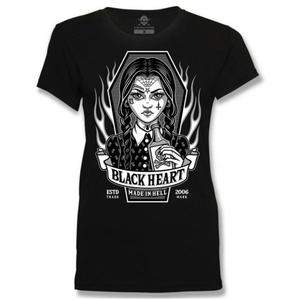 T-shirt til kvinder Sort hjerte onsdag