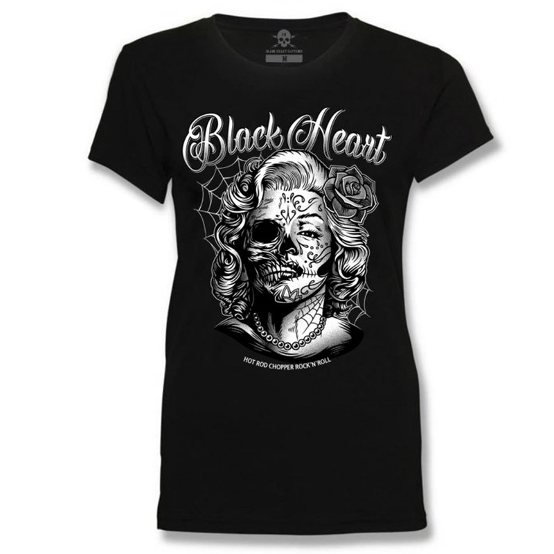Sort Heart Dirty Queen T-shirt til kvinder
