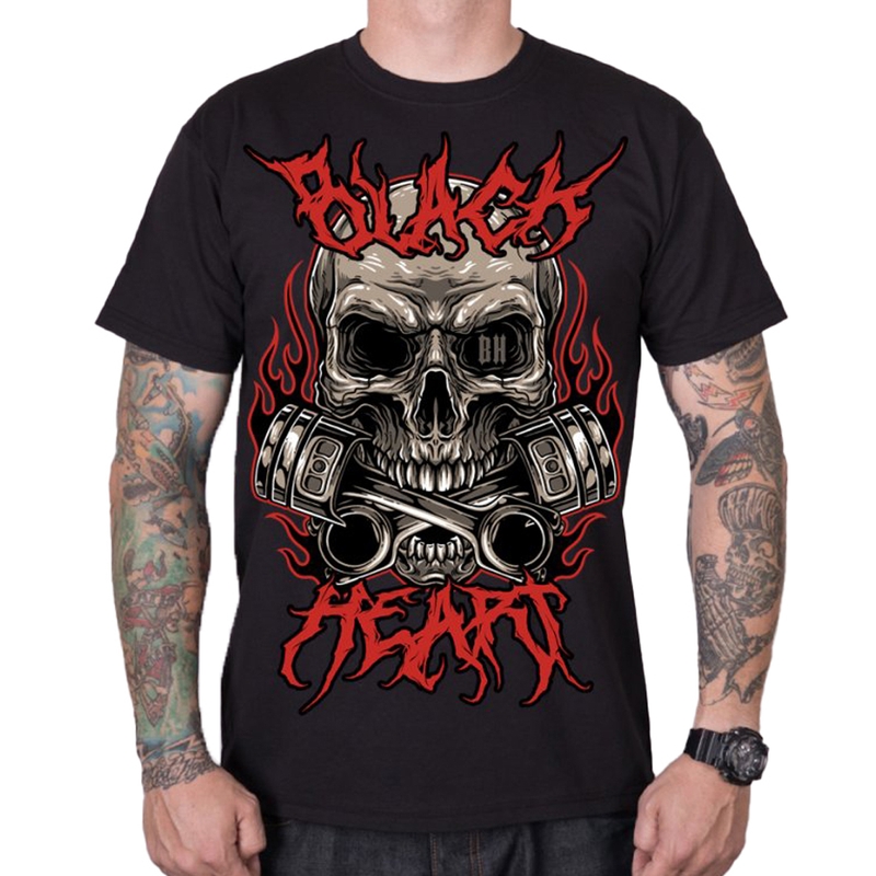 T-shirt til mænd Black Heart Metal Head