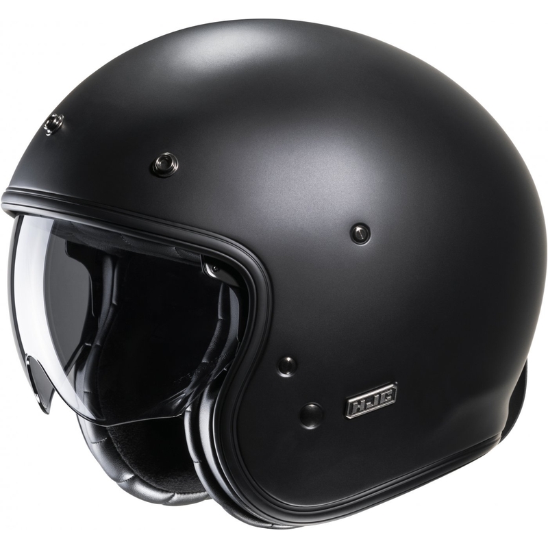 HJC V31 Solid semi-flad sort motorcykelhjelm med åbent ansigt