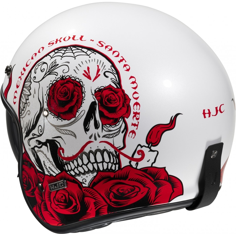 Åben motorcykelhjelm HJC V31 Desto MC1 hvid-sort-rød