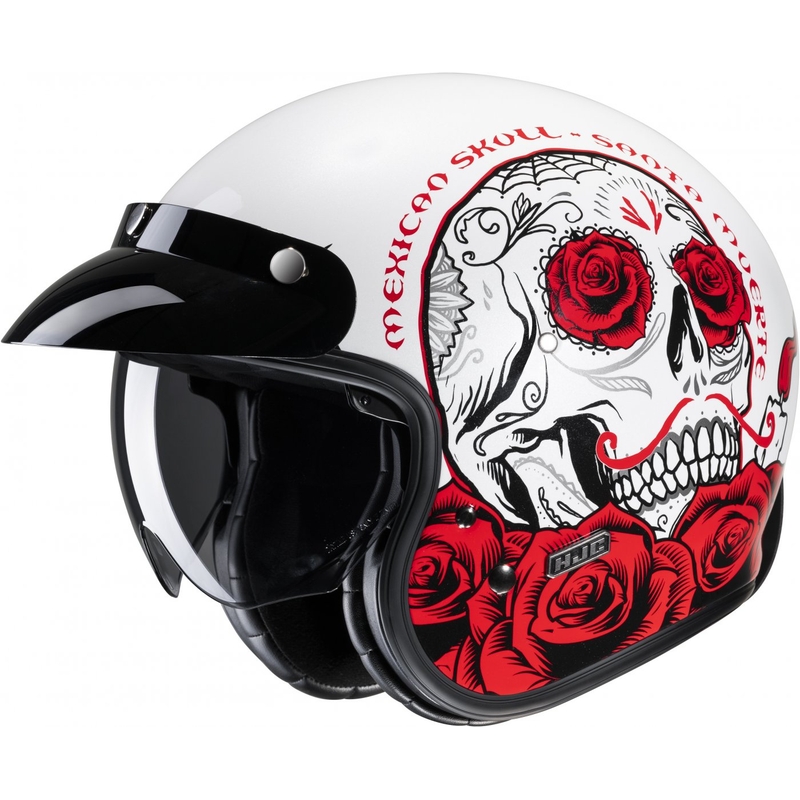 Åben motorcykelhjelm HJC V31 Desto MC1 hvid-sort-rød
