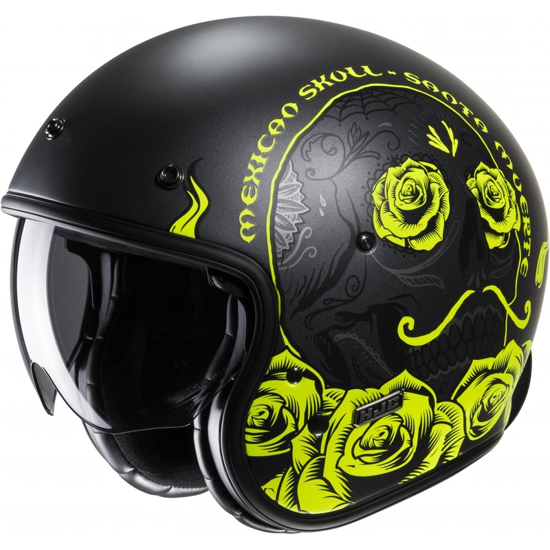 Åben motorcykelhjelm HJC V31 Desto MC3HSF sort-fluogul