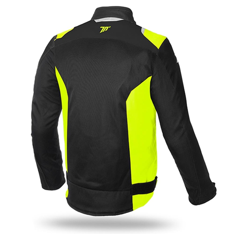 Motorcykeljakke SEVENTY DEGREES SD-JR48 sort-fluogul