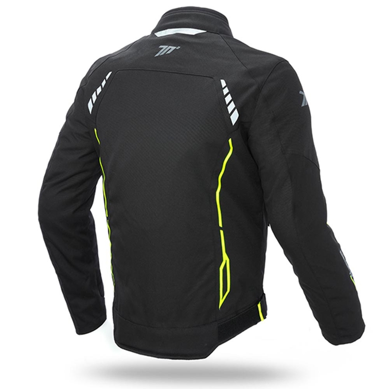 Motorcykeljakke SEVENTY DEGREES SD-JR65 sort-fluogul