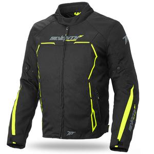 Motorcykeljakke SEVENTY DEGREES SD-JR65 sort-fluogul