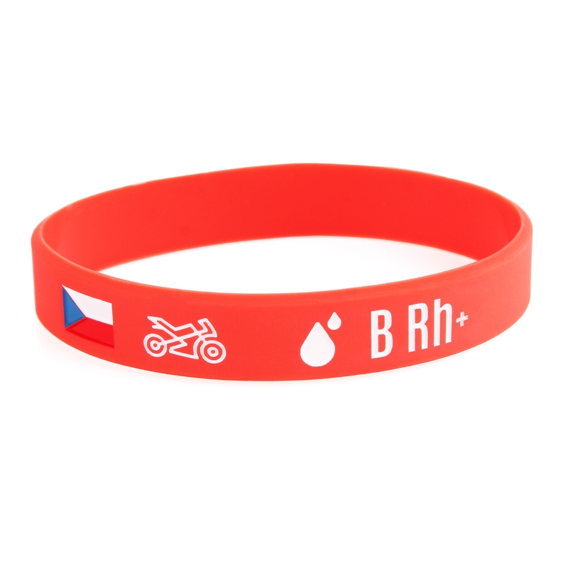 Moto-armbånd i silikone med blodtype B RH+